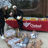 Chabad students doing a food drive